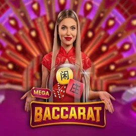 Mega Baccarat online game logo by Pragmatic Play on casinoinstantt.se